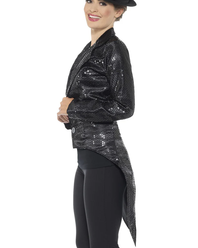 Black Sequin Womens Tailcoat - Image 3