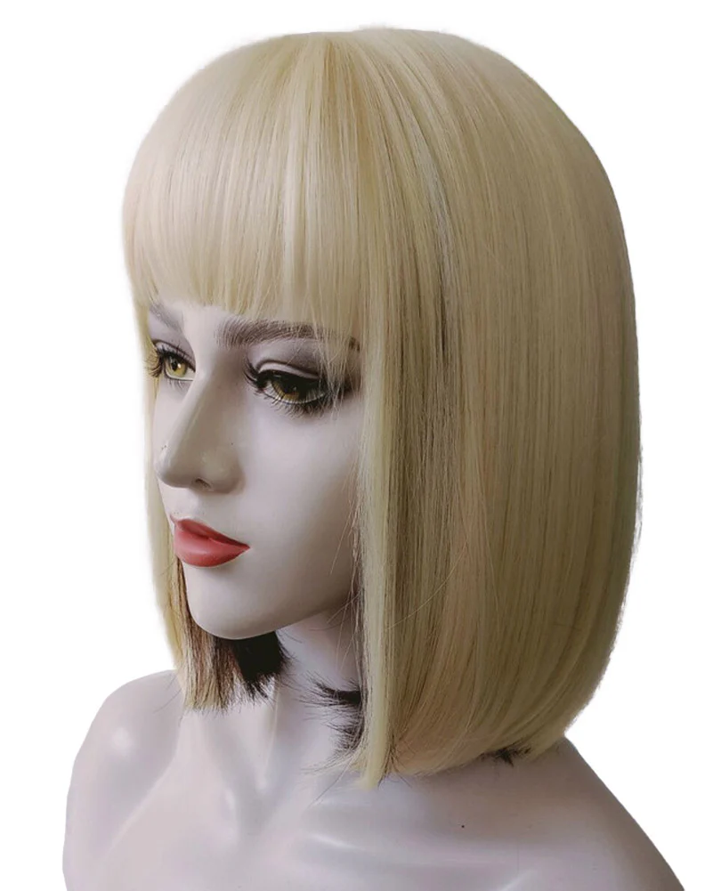 Blonde and Dark Brown Two Tone Heat Resistant Premium Bob Wig - Image 6