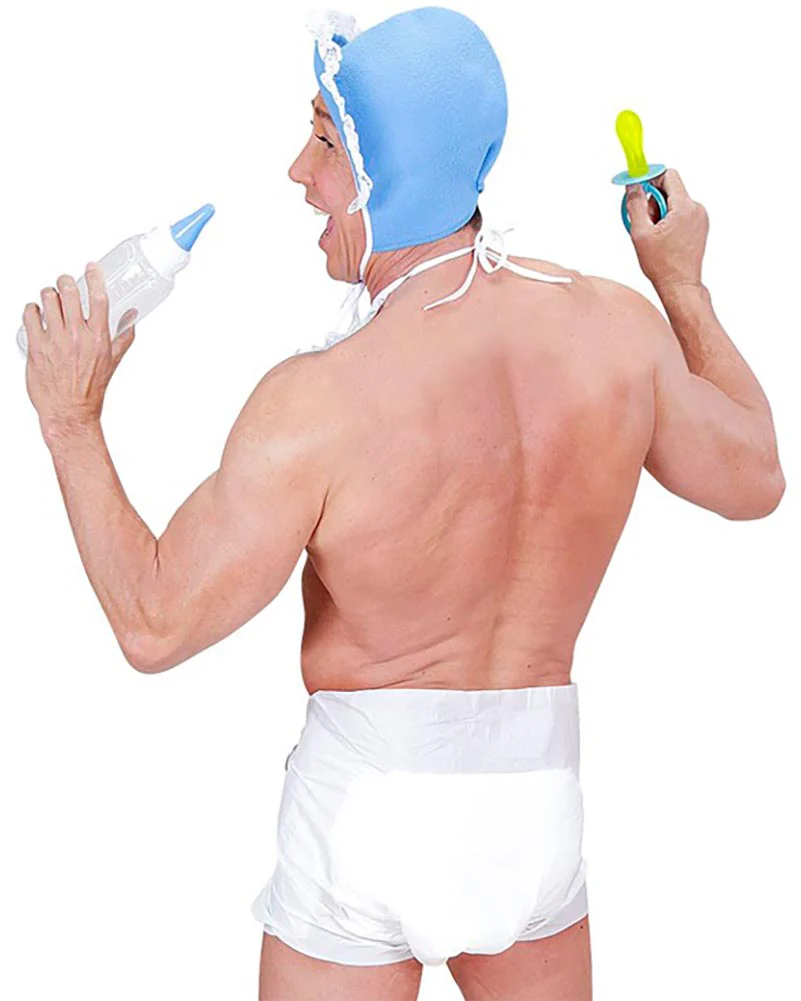 Blue Baby Diaper Pin and Pacifier Adult Set - Image 2