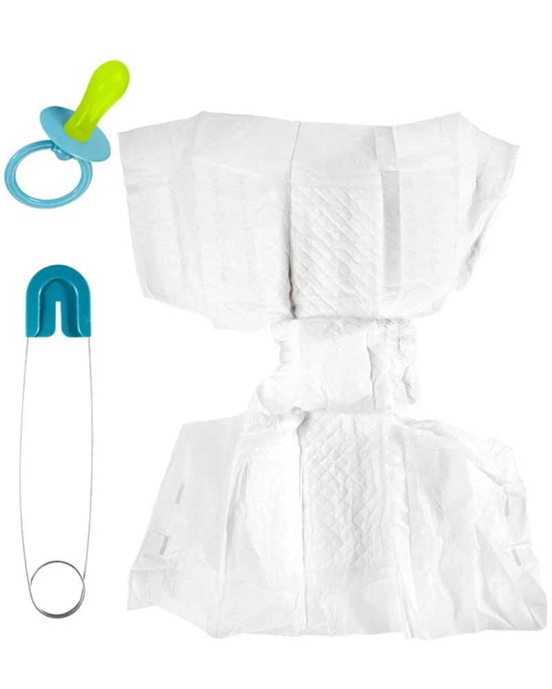 Blue Baby Diaper Pin and Pacifier Adult Set - Image 3