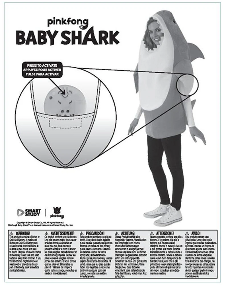Blue Daddy Shark Adult Costume - Image 2