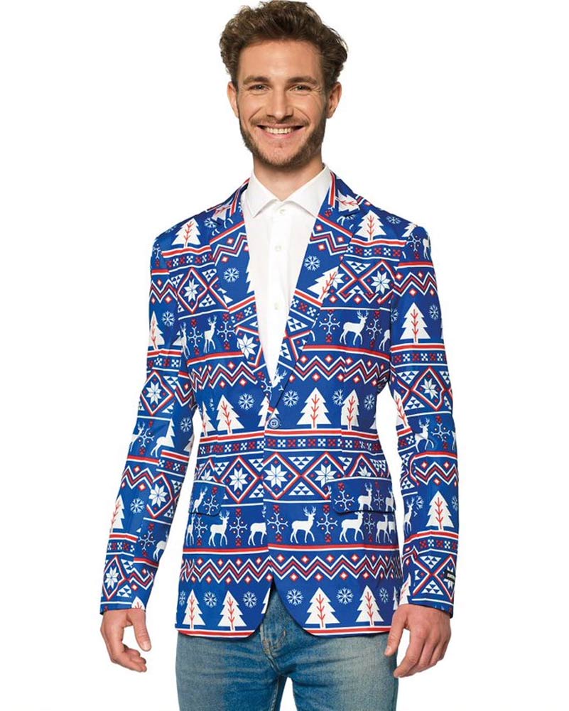 Blue Nordic Christmas Mens Suitmeister Jacket - Image 2