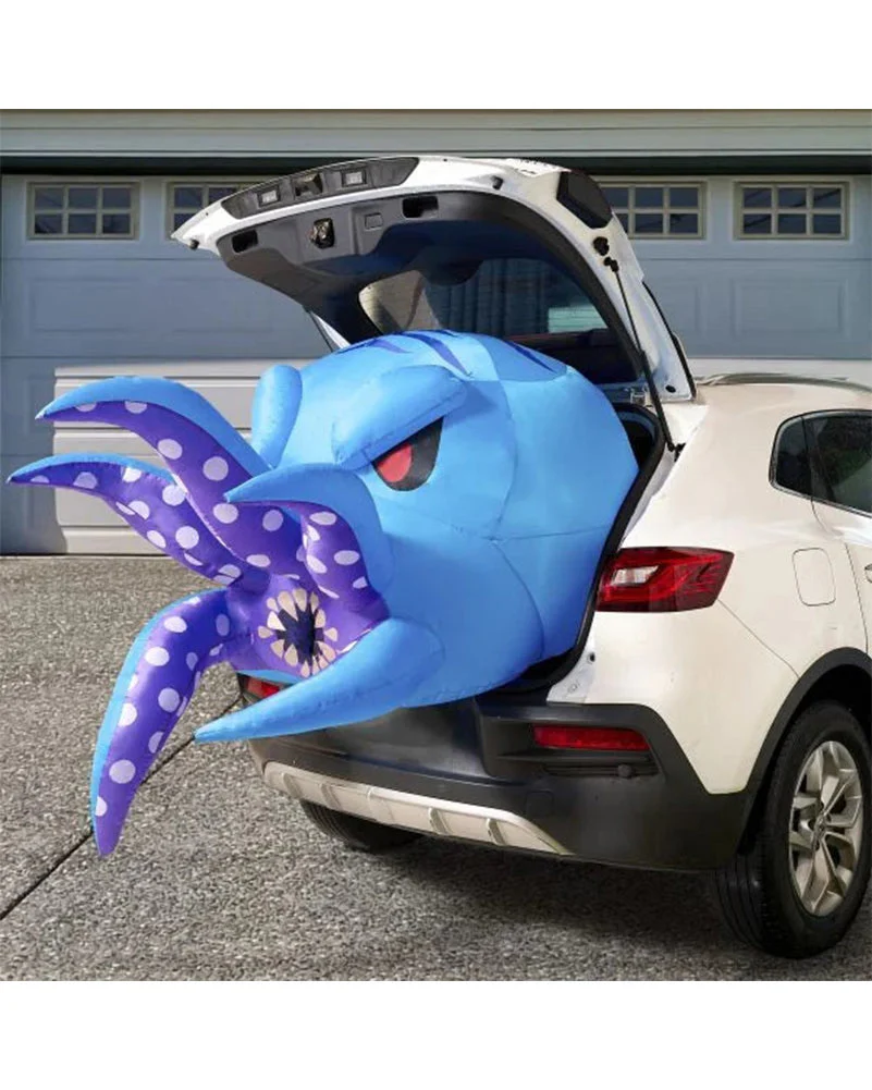 Blue Octopus Trunk Or Treat Car Inflatable 1.5m (DC PLUG) - Image 2