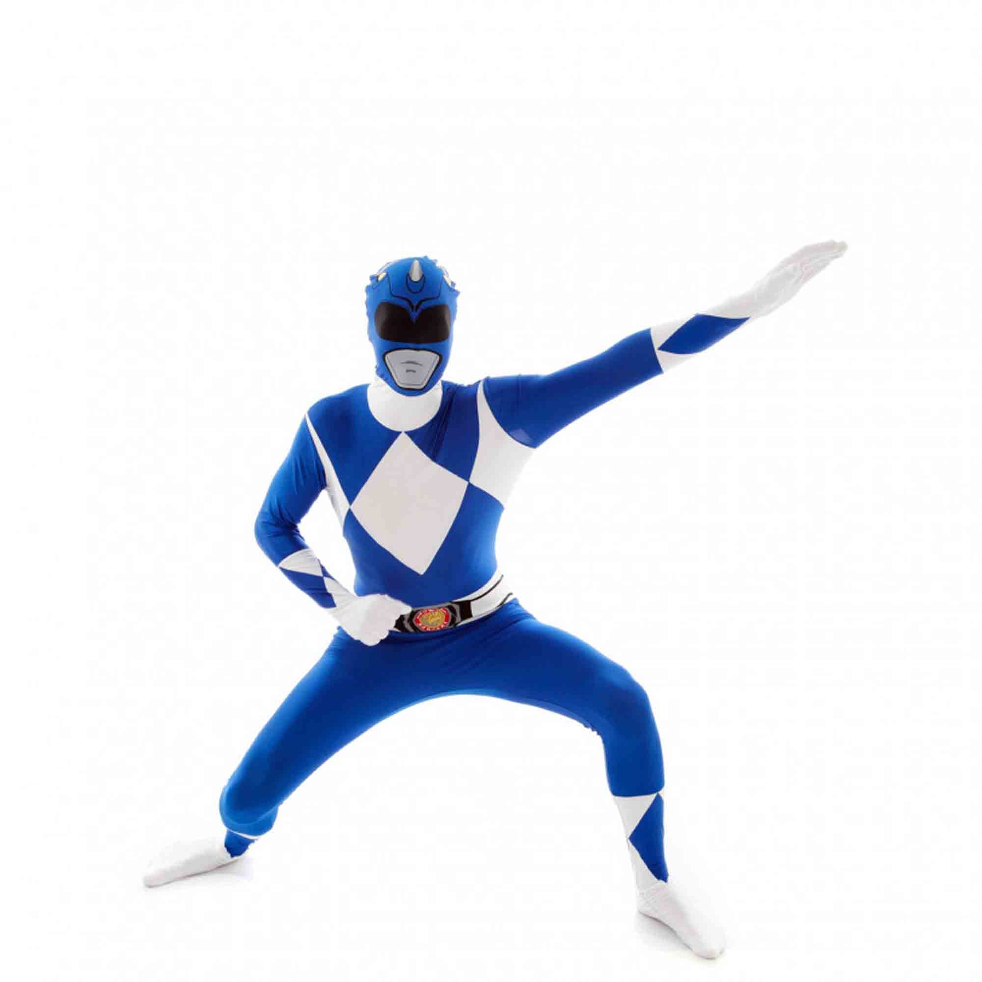Blue Power Rangers Morphsuit Adult Costume Large