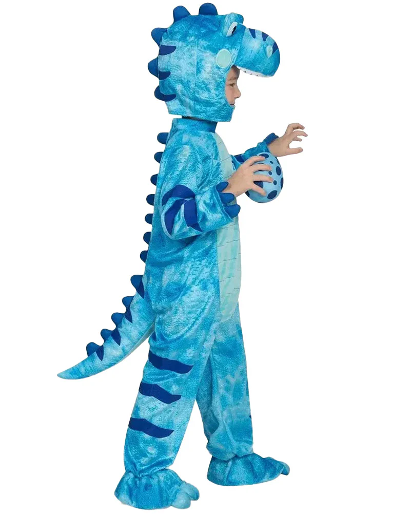 Blue T Rex Dinosaur with Egg Kids Costume - Image 2