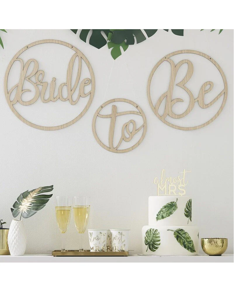 Botanical Hen Party Wooden Bride To Be Hoops Pack of 3 - Image 2