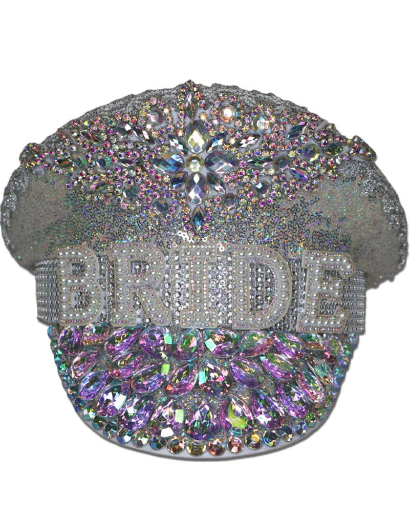 Bride White Jeweled Festival Hat - Image 2