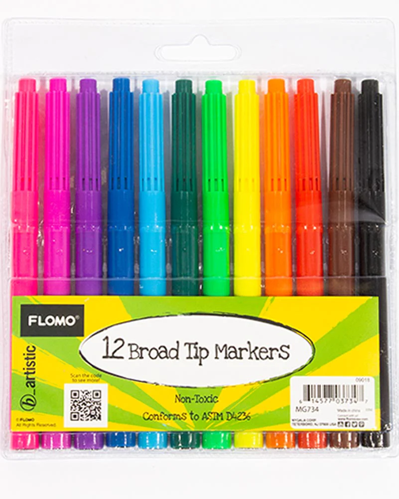 Broad Tip Markers Pack of 12