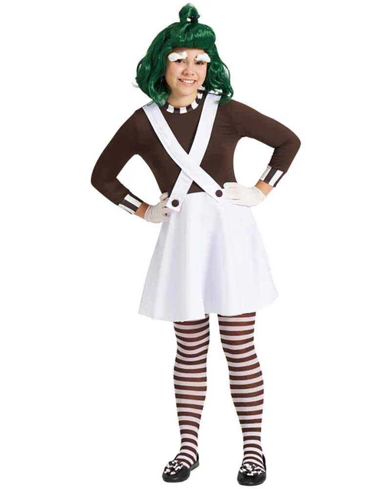 Brown and White Striped Girls Tights - Image 2
