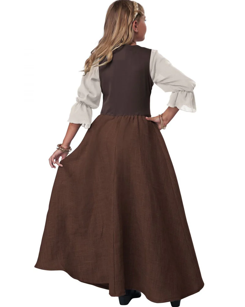 Brown Renaissance Faire Dress Girls Book Week Costume - Image 2