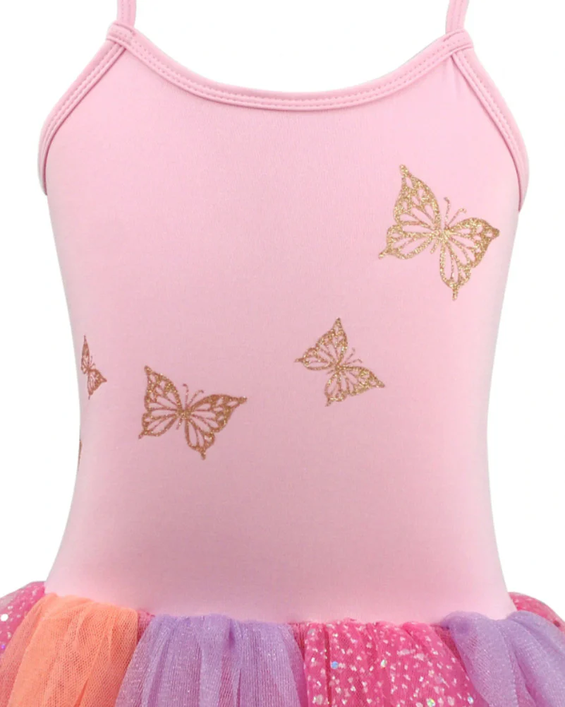 Butterfly Skies Party Dress with Rose Gold Butterfly Print Girls Costume - Image 2
