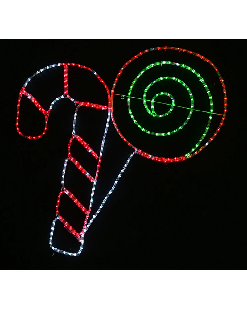 Candy Cane and Lollipop Twinkling LED Christmas Ropelight 1m - Image 2