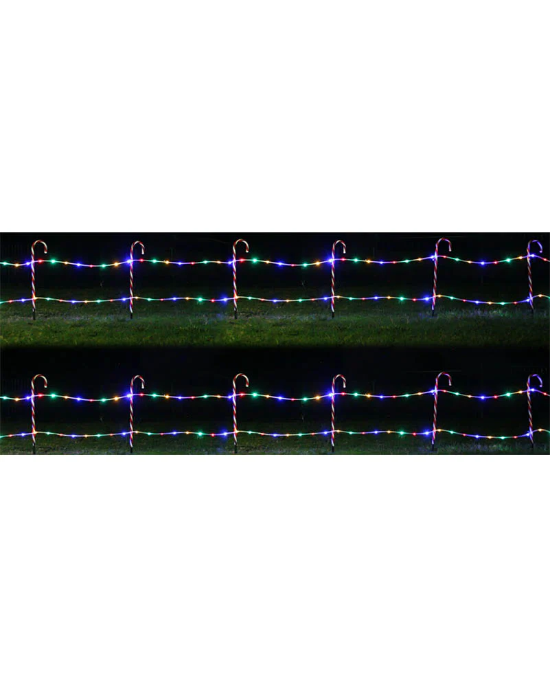 Candy Cane Solar LED Fence Stake Christmas Lights Pack of 12 - Image 3