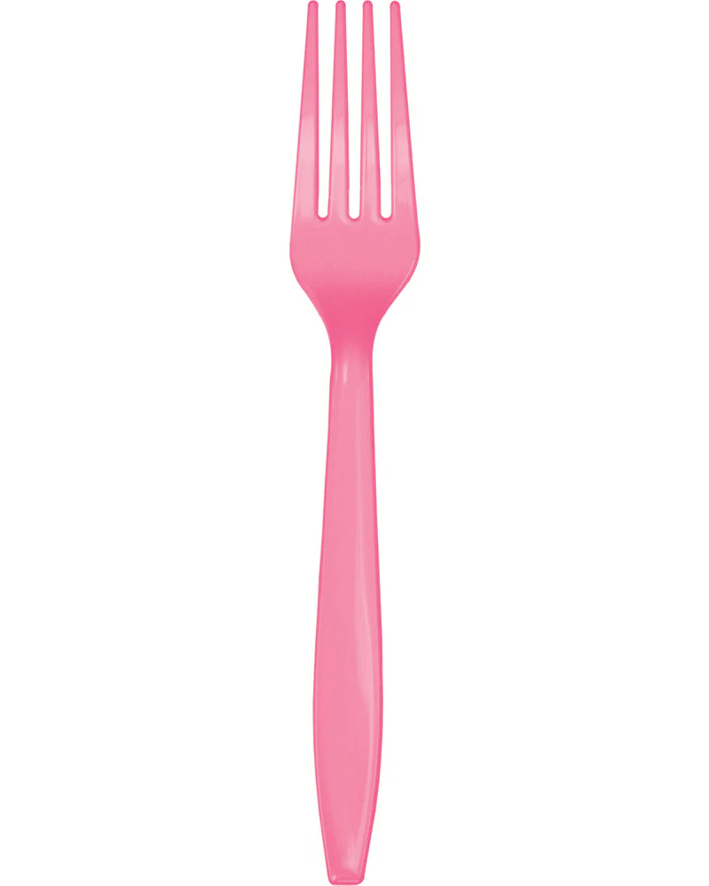 Candy Pink Premium Forks Pack of 24