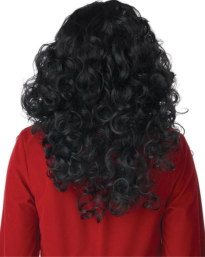 Captain Hook Long Curly Black Wig - Image 4