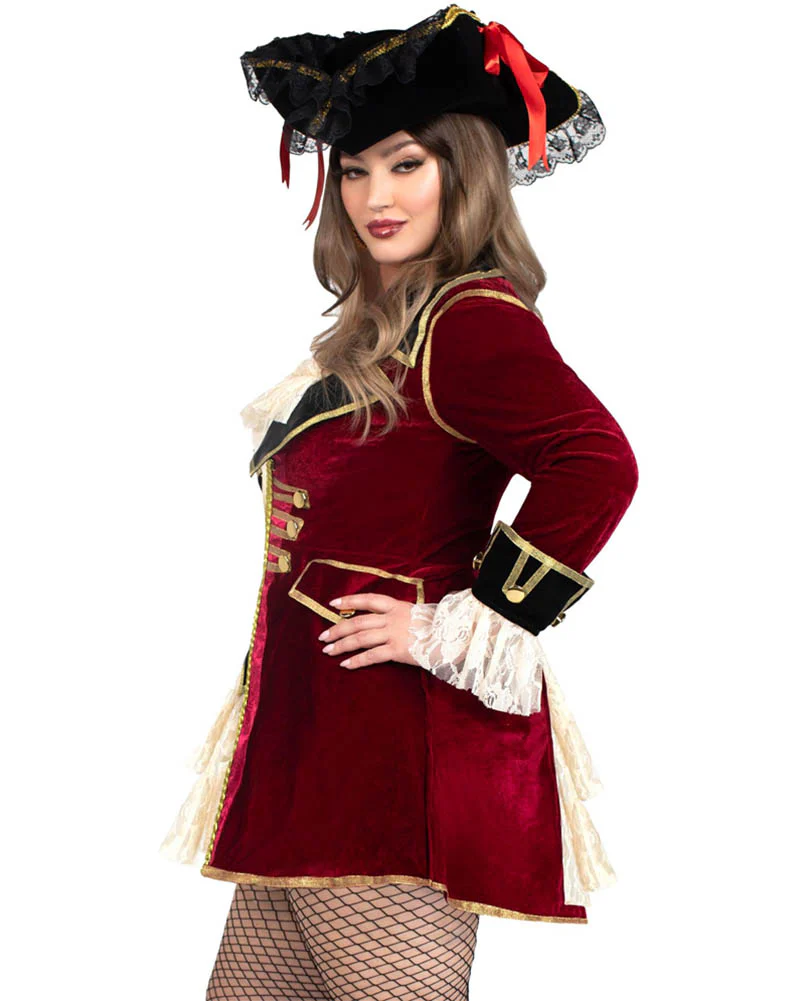 Captivating Pirate Captain Plus Size Womens Costume - Image 3