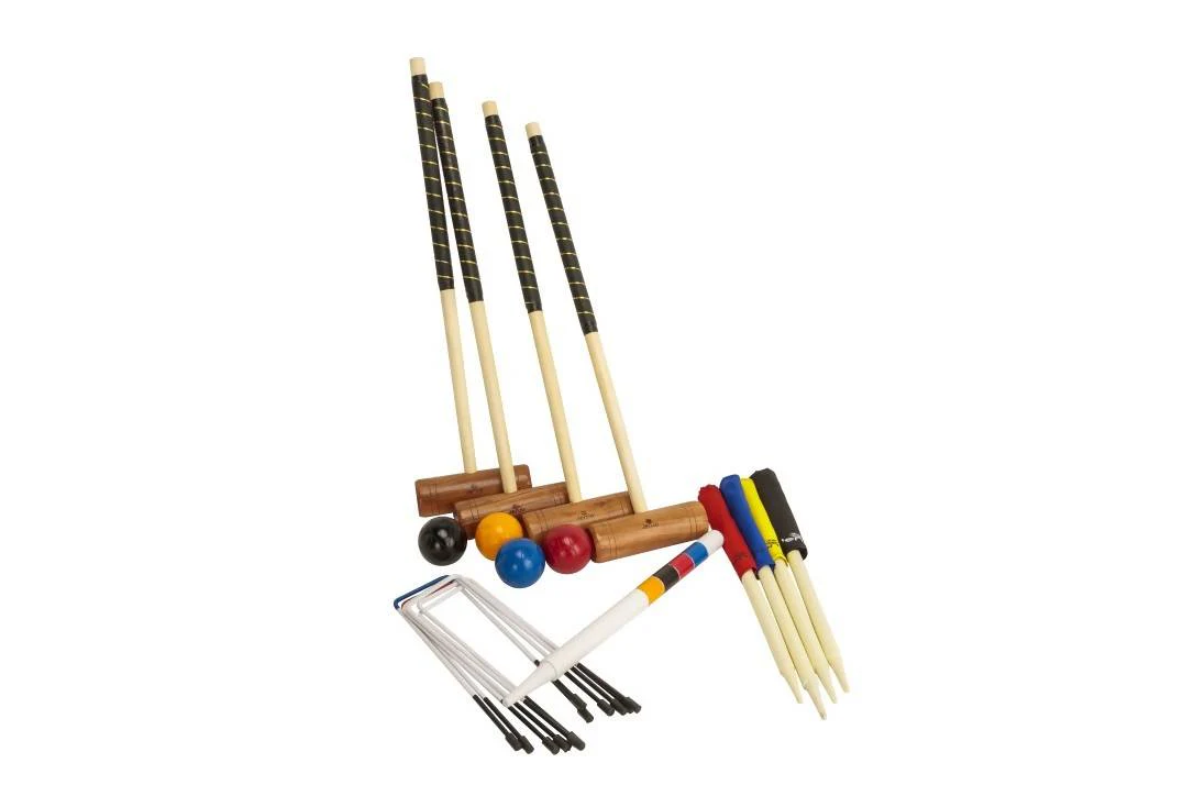 Championship Hardwood Croquet Mallet Set Game 4 Player Set with Carry Bag - Image 7
