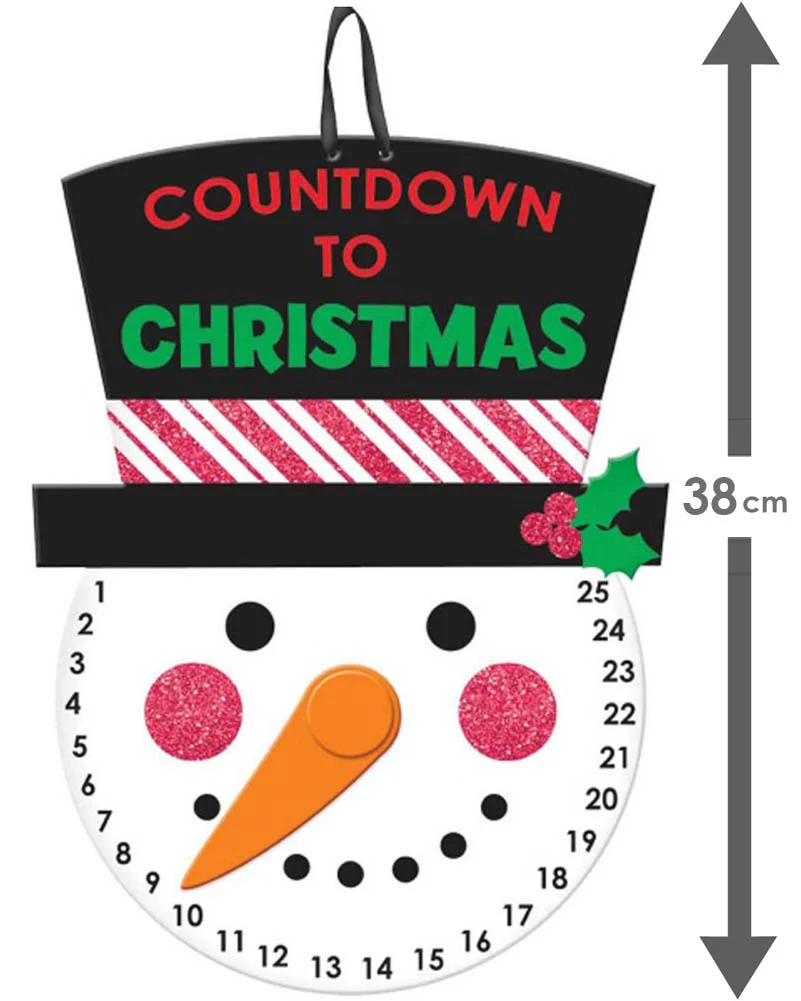 Christmas Countdown Snowman Sign 38cm