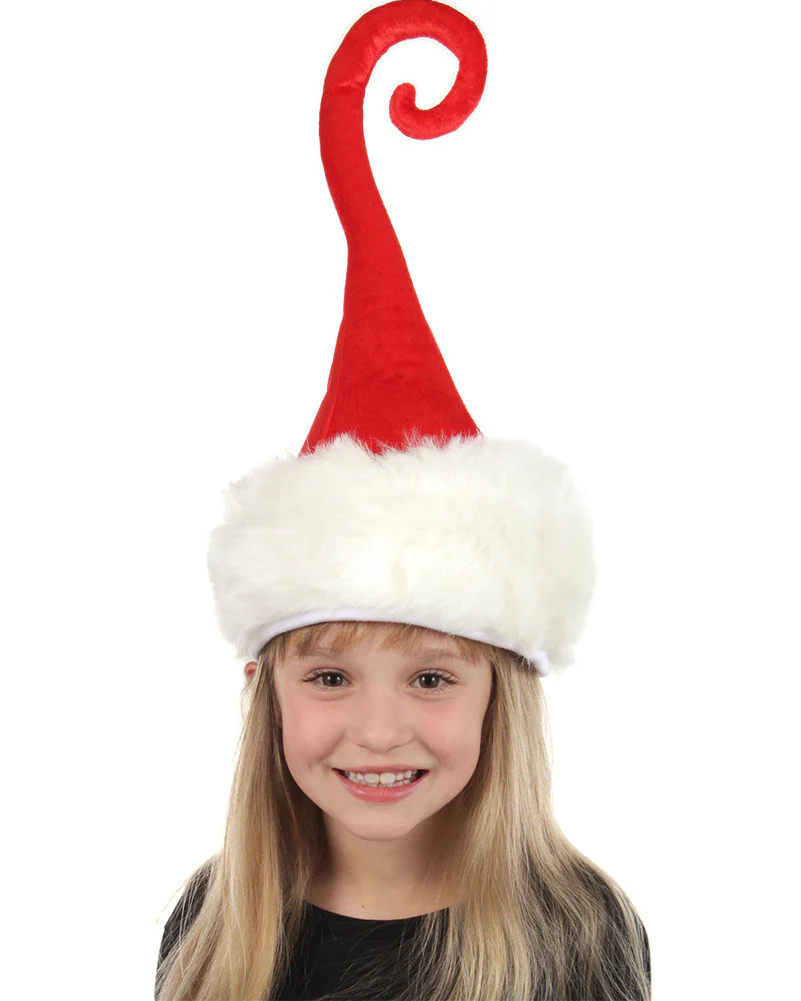 Christmas Curly Q Santa Plush Deluxe Hat - Image 2