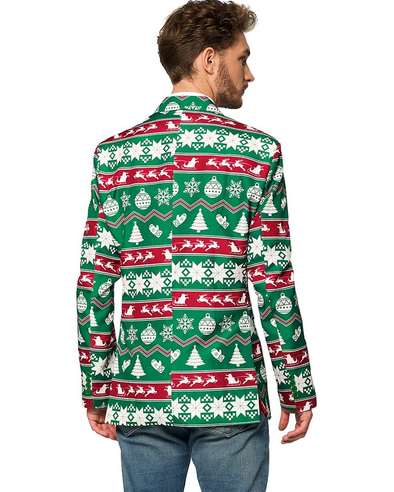 Christmas Green Nordic Mens Suitmeister Jacket - Image 2