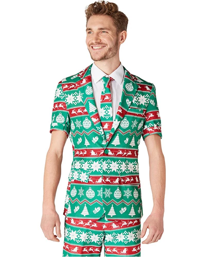 Christmas Green Nordic Mens Summer Suitmeister - Image 2