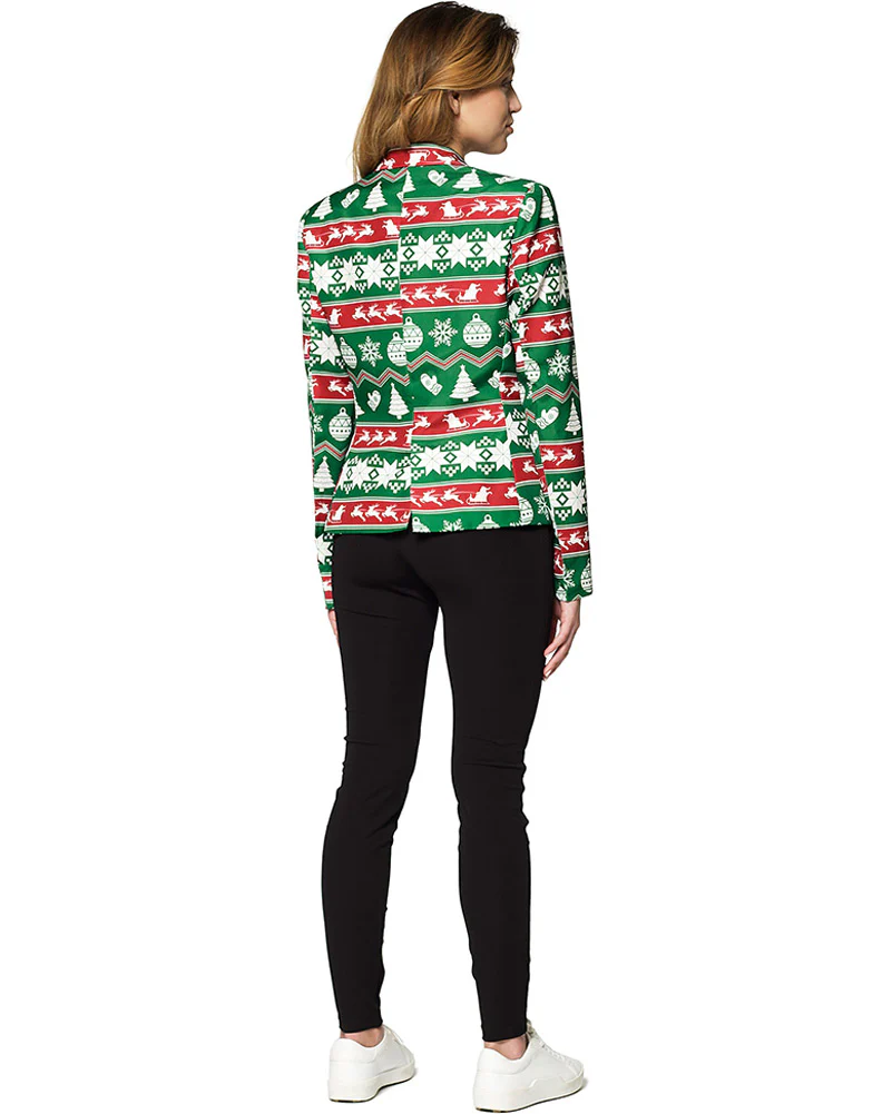 Christmas Green Nordic Womens Suitmeister Jacket - Image 2