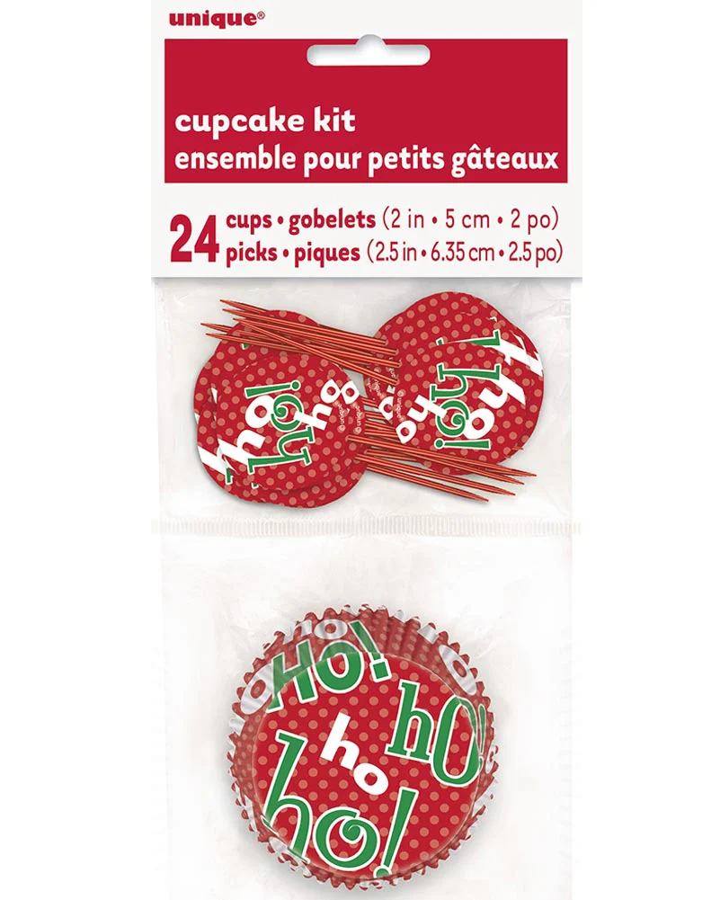 Christmas Ho Ho Ho Cupcake Kit For 24 Pack of 48