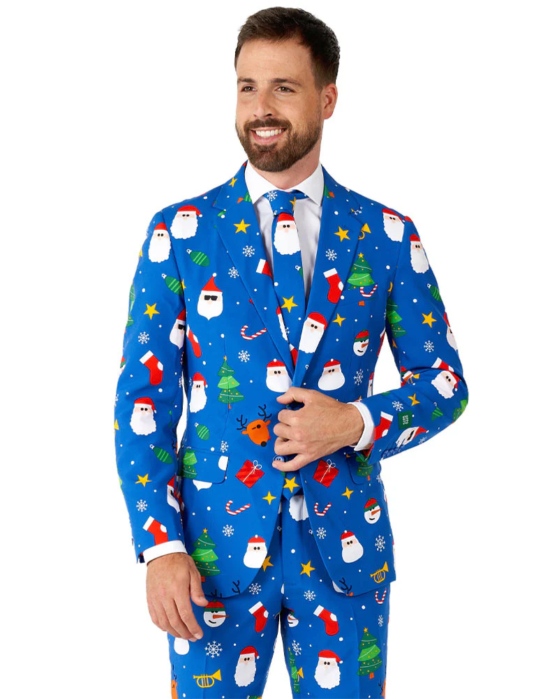 Christmas Opposuit Festivity Blue Premium Mens Suit - Image 2