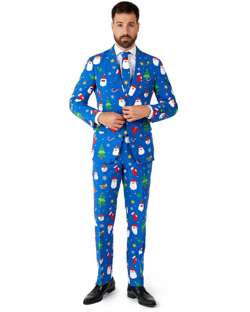 Christmas Opposuit Festivity Blue Premium Mens Suit - Image 5