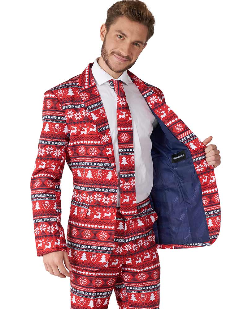Christmas Red Nordic Pixel Suitmeister - Image 3