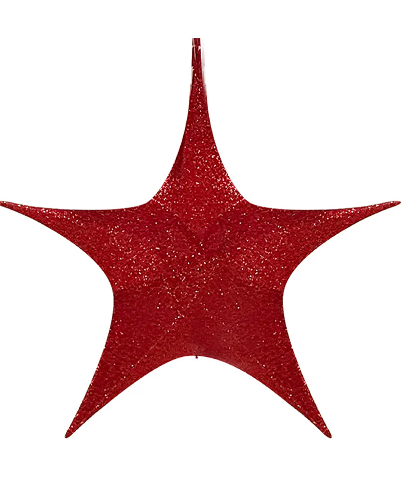 Christmas Red Pop-Up Tinsel Star 65cm - Image 2