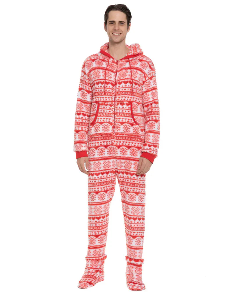 Christmas Red Snowflake Adults Onesie - Image 4