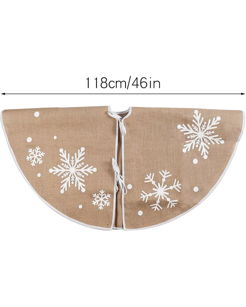 Christmas Snowflake Burlap Tree Skirt - Image 2
