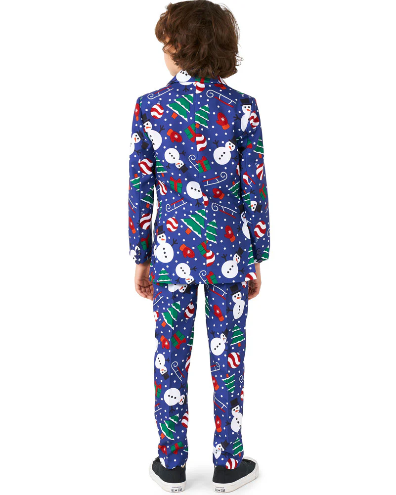 Christmas Snowman Blue Boys Suitmeister - Image 2