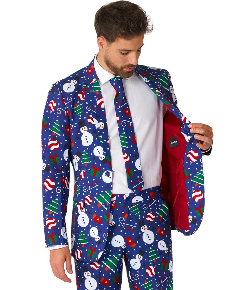 Christmas Snowman Blue Mens Suitmeister - Image 4