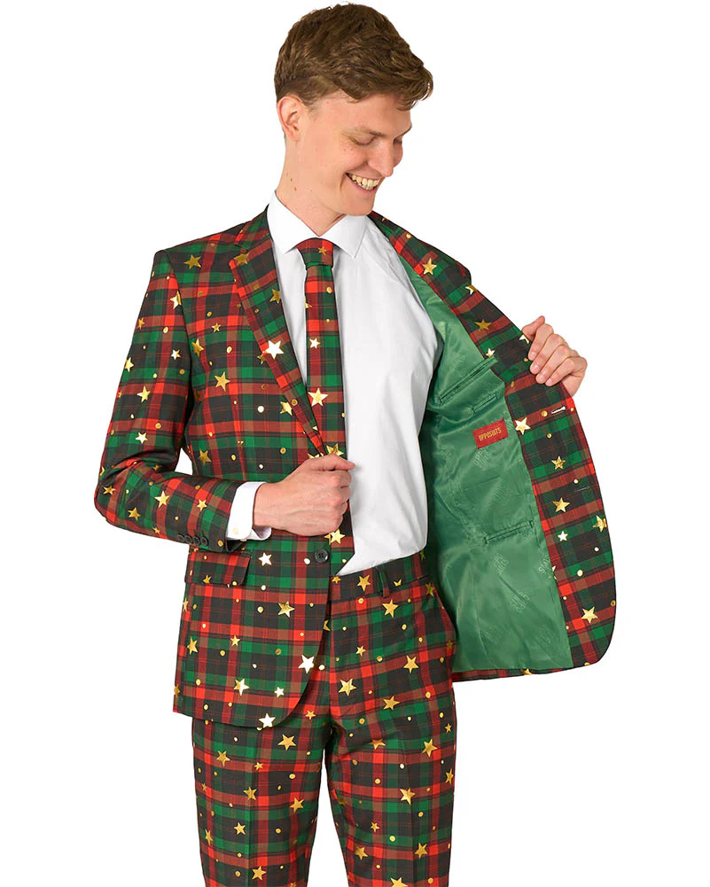 Christmas Tartan Tidings Mens Premium Opposuit - Image 3