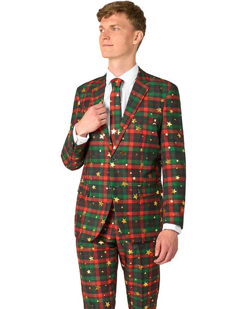 Christmas Tartan Tidings Mens Premium Opposuit - Image 7