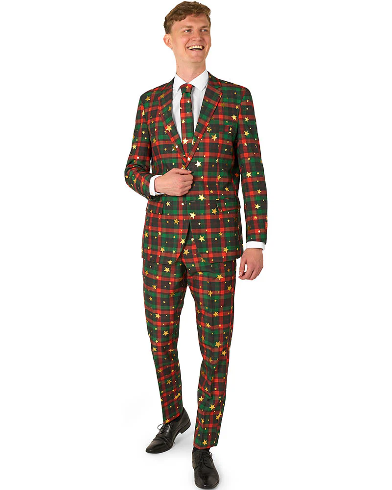 Christmas Tartan Tidings Mens Premium Opposuit - Image 8