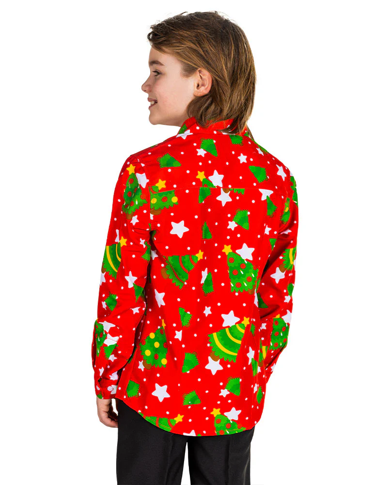 Christmas Trees Stars Boys Suitmeister Shirt - Image 3