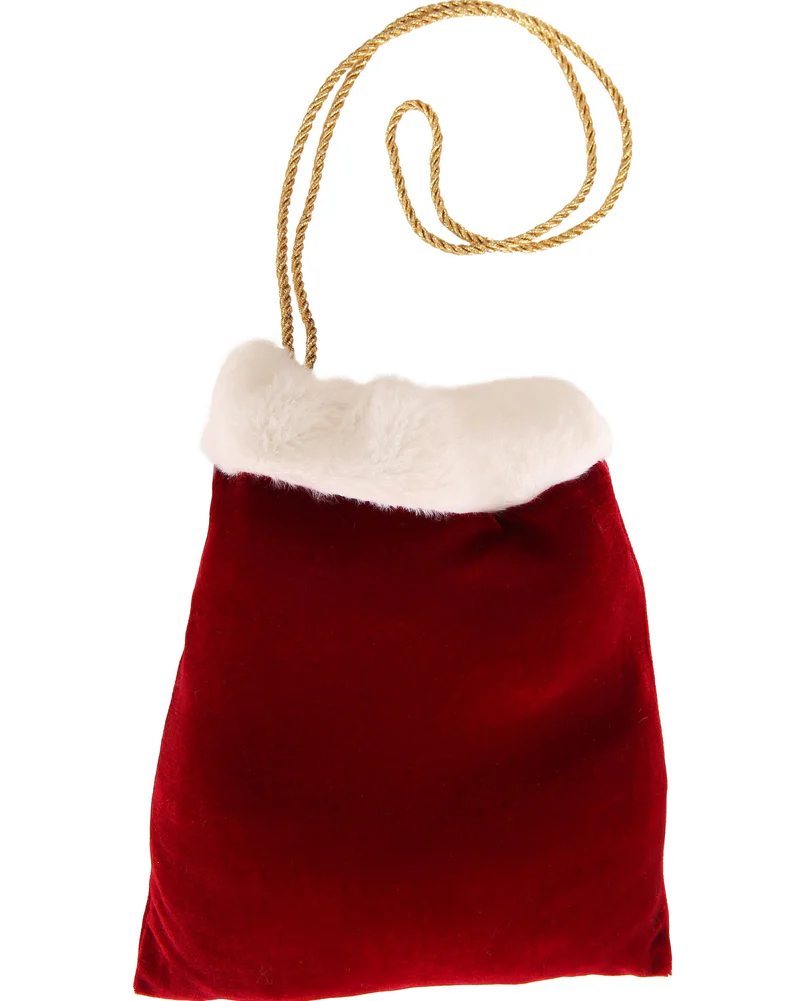Christmas Velvet Plush Santa Purse 28cm - Image 2