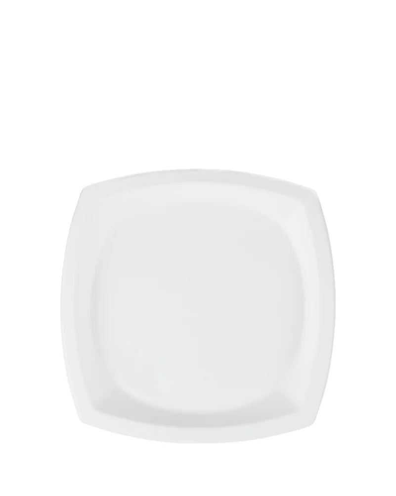 Christmas White Eco Sugar Cane 17cm Square Plates Pack of 22