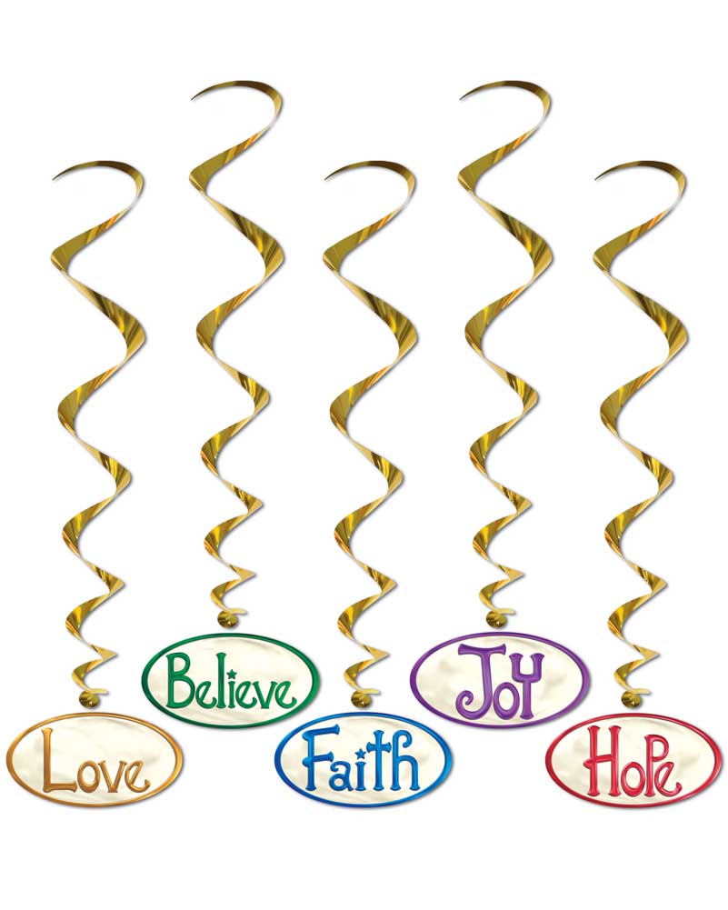 Christmas Word Whirl Decorations Pack of 5