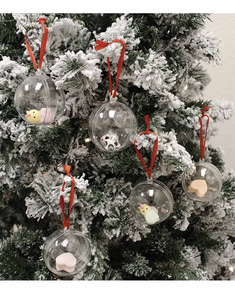 Clear Plastic Fillable Christmas Ball Ornaments Pack of 15 - Image 4