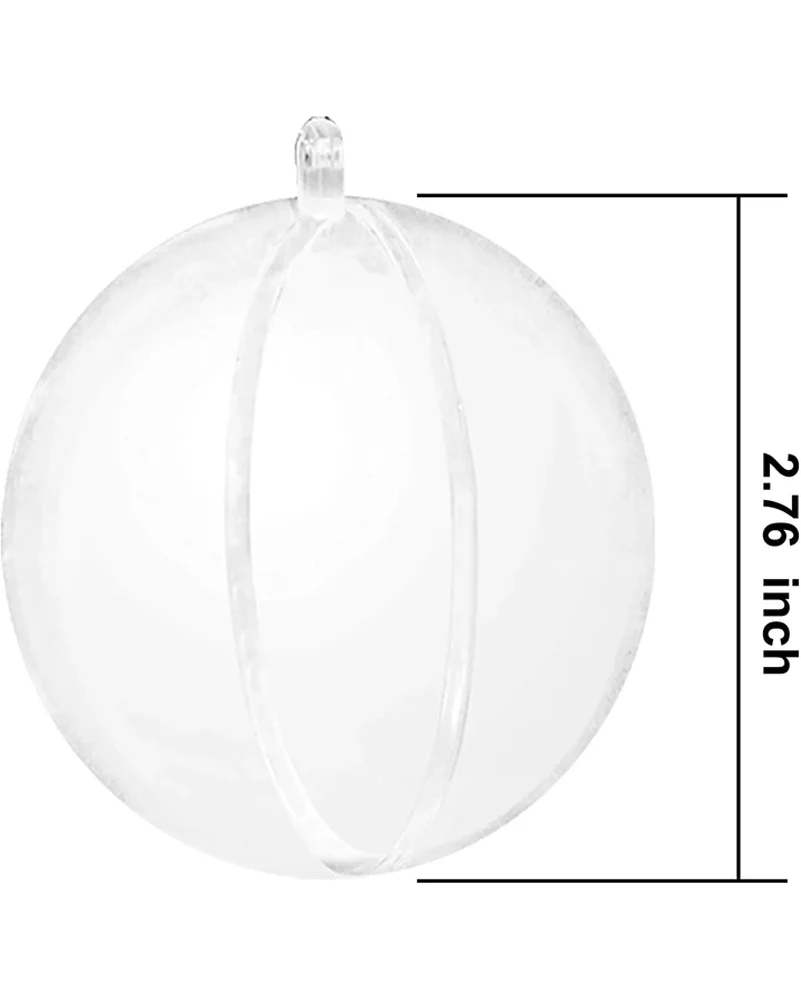 Clear Plastic Fillable Christmas Ball Ornaments Pack of 15 - Image 5