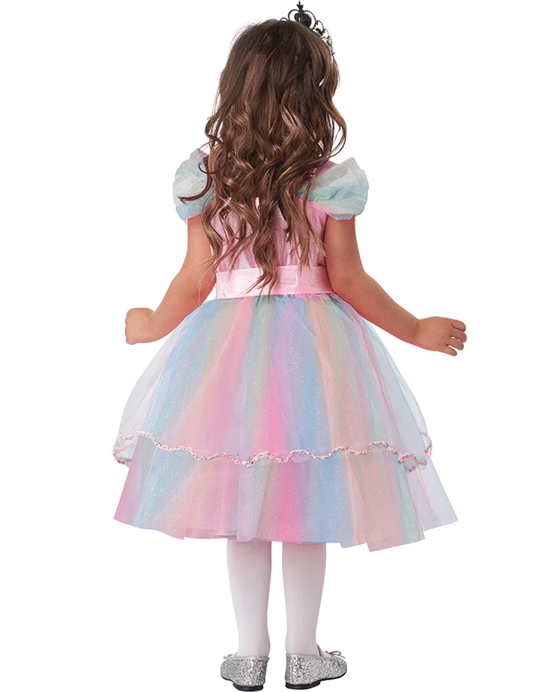 Colourful Rainbow Princess Toddler Girls Costume - Image 2