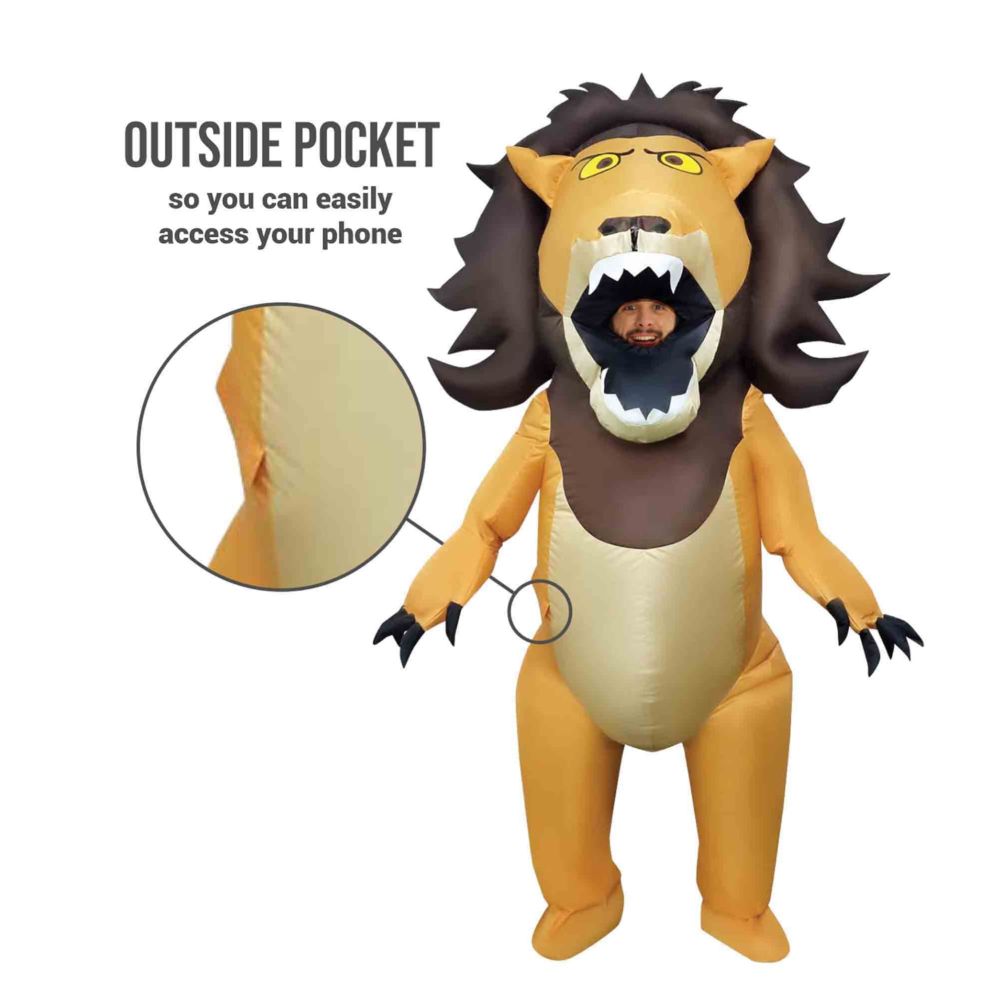 Big Mouth Inflatable Lion Adult Costume Standard Size - Image 4