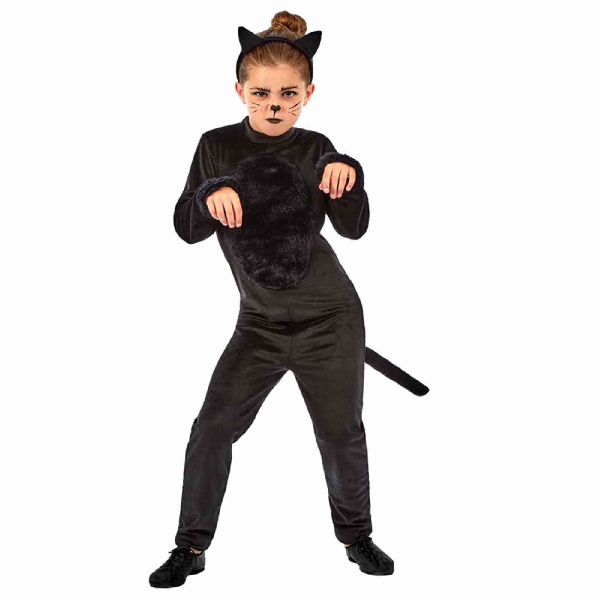 Black Cat Girls Costume 12-14 Years