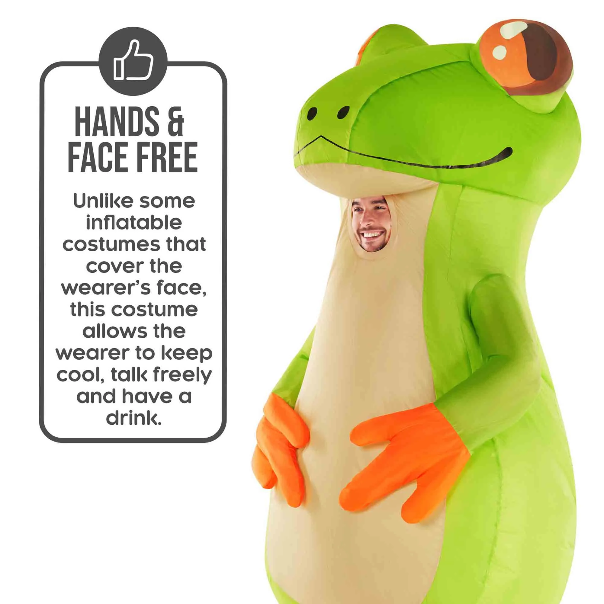 Inflatable Frog Adult Costume Standard Size - Image 4