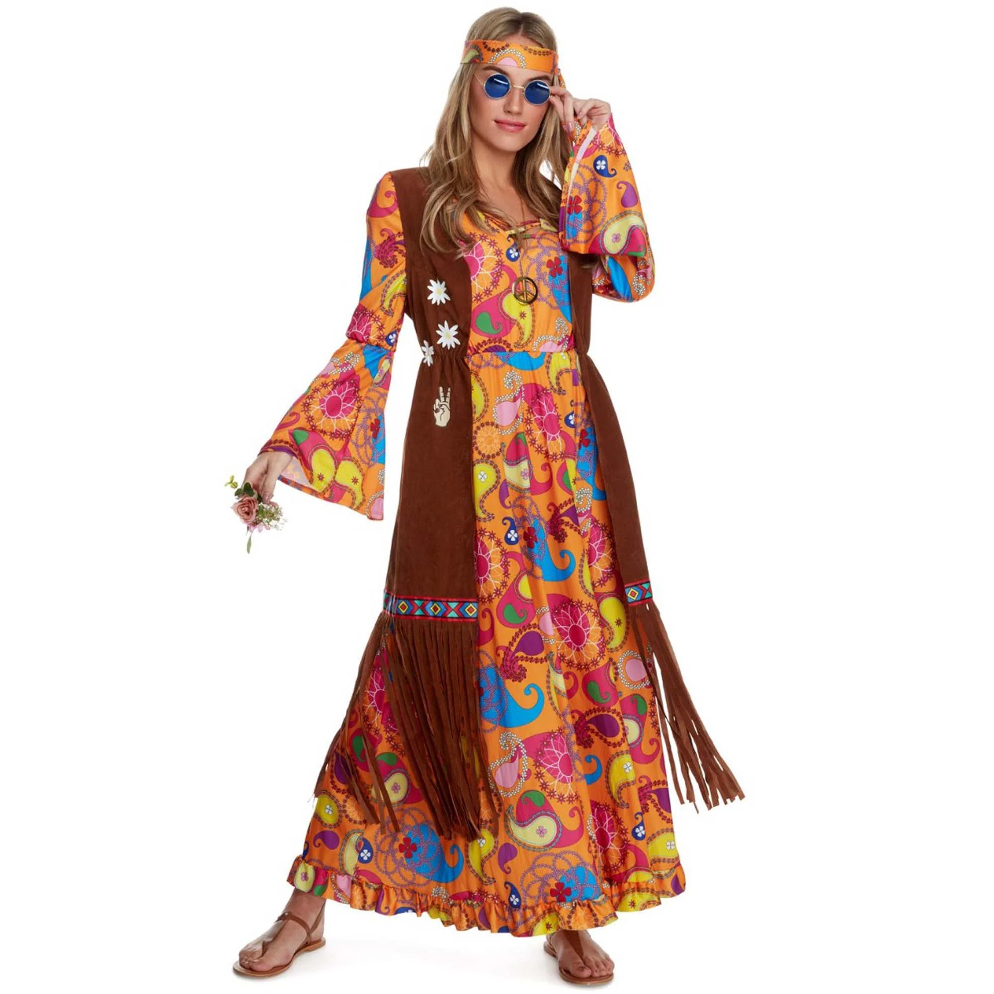 Long Hippie Womens Costume Size XXX-Large