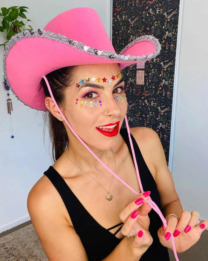Cowboy Hat Pink Sequins - Image 2